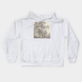 Landscape with Trees Around a Barn by Simon de Vlieger Kids Hoodie